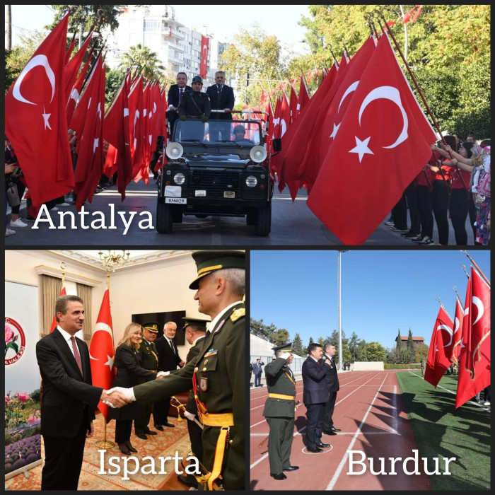 Antalya, Burdur ve Isparta'da 29 Ekim Cumhuriyet Bayramı kutlandı